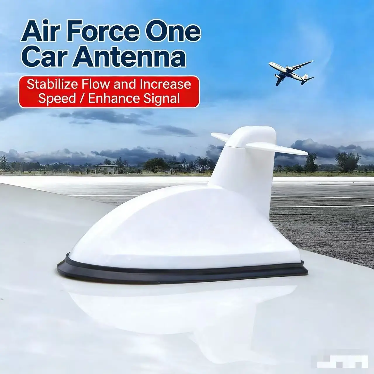Car Shark Fin Antenna Radio FM Signal Stronger Carbon Fiber Antenna Airplane Shape AM FM Radio Car Roof Antenna For Universal
