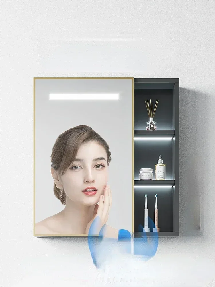 Bathroom Mirror Wall-Mounted Toilet Smart Touch Screen with Light Makeup Mirror Makeup Mirror Wall-Mounted