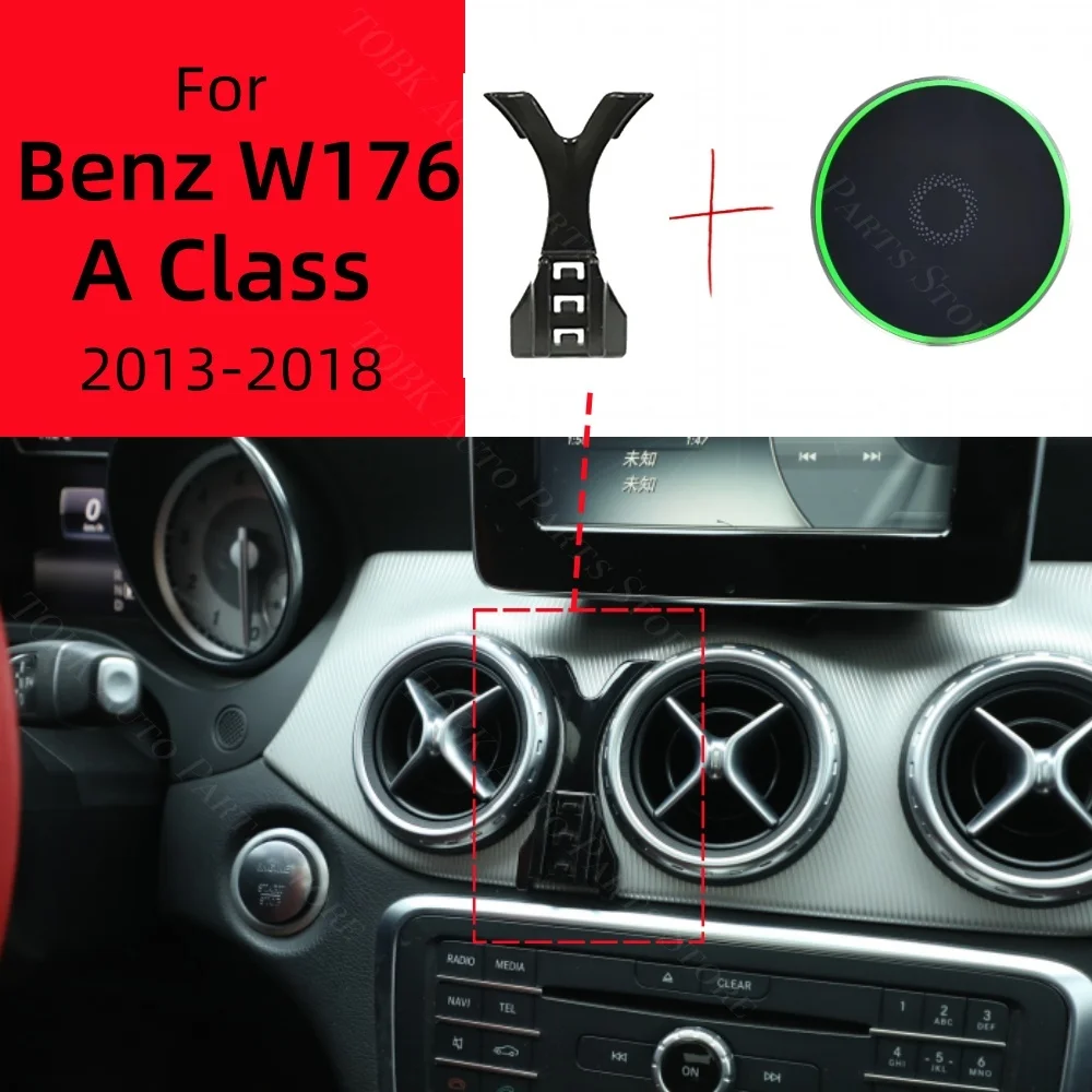 Magnetic Car Phone Holder For Mercedes Benz A Class W176 2013-2018 Wireless Charging Special Fixed Bracket Base MagSafe Mount