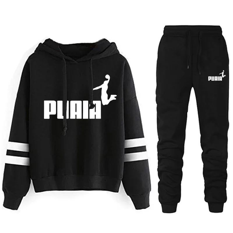 الركض المرأة رياضية بدلة رياضية نسائية عادية فضفاضة ومريحة يوميا 2025 شريط هوديي قطعتين مجموعة مطابقة مجموعات