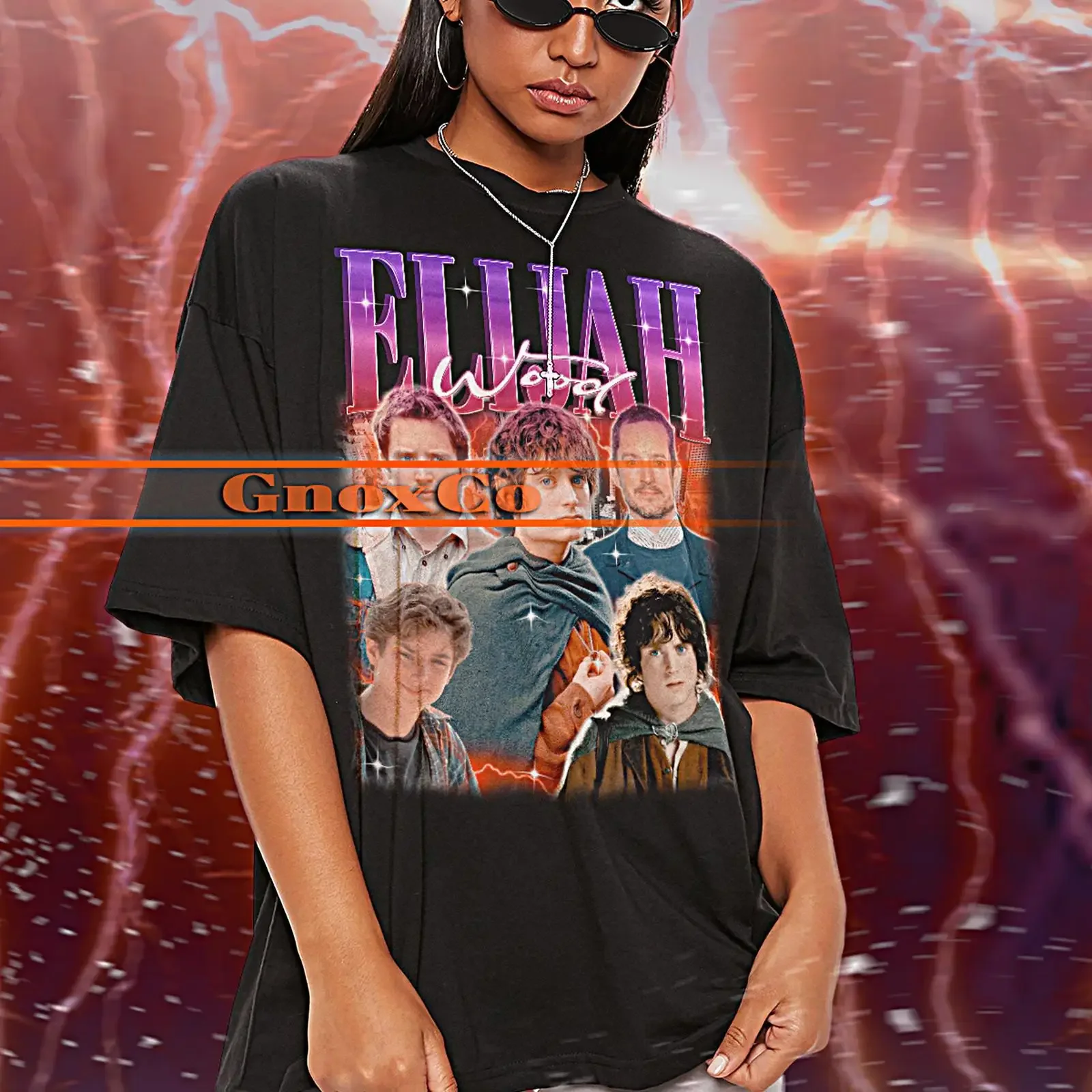Vintage Elijah Wood T Shirt 90s Retro Style Fan Casual Merch  vintage Washed Stylish Versatile streetwear Comfortable