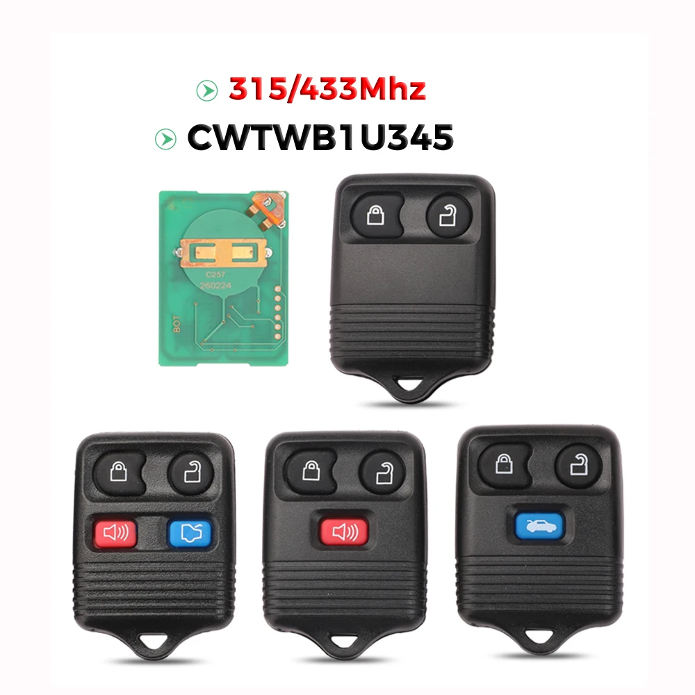 jingyuqin 2/3/4Buttons 315/433Mhz Keyless CWTWB1U345 Remote Car Key For Ford Edge Escape Explorer Windstar For Mazda Lincoln