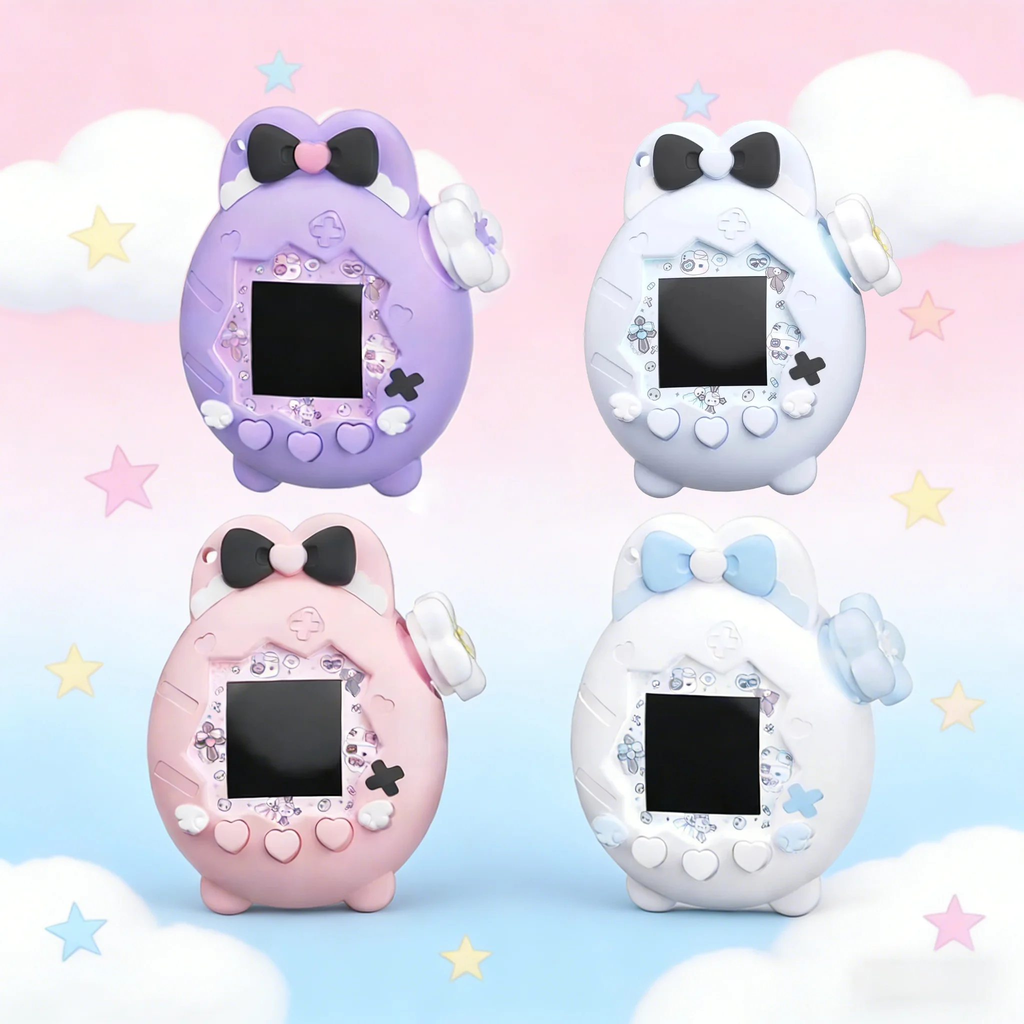 For Tamagotchi Paradise Easter Egg Bunny Silicone Protective Case Includes Panel Sticker and Knob Cover Game Console Accessories
