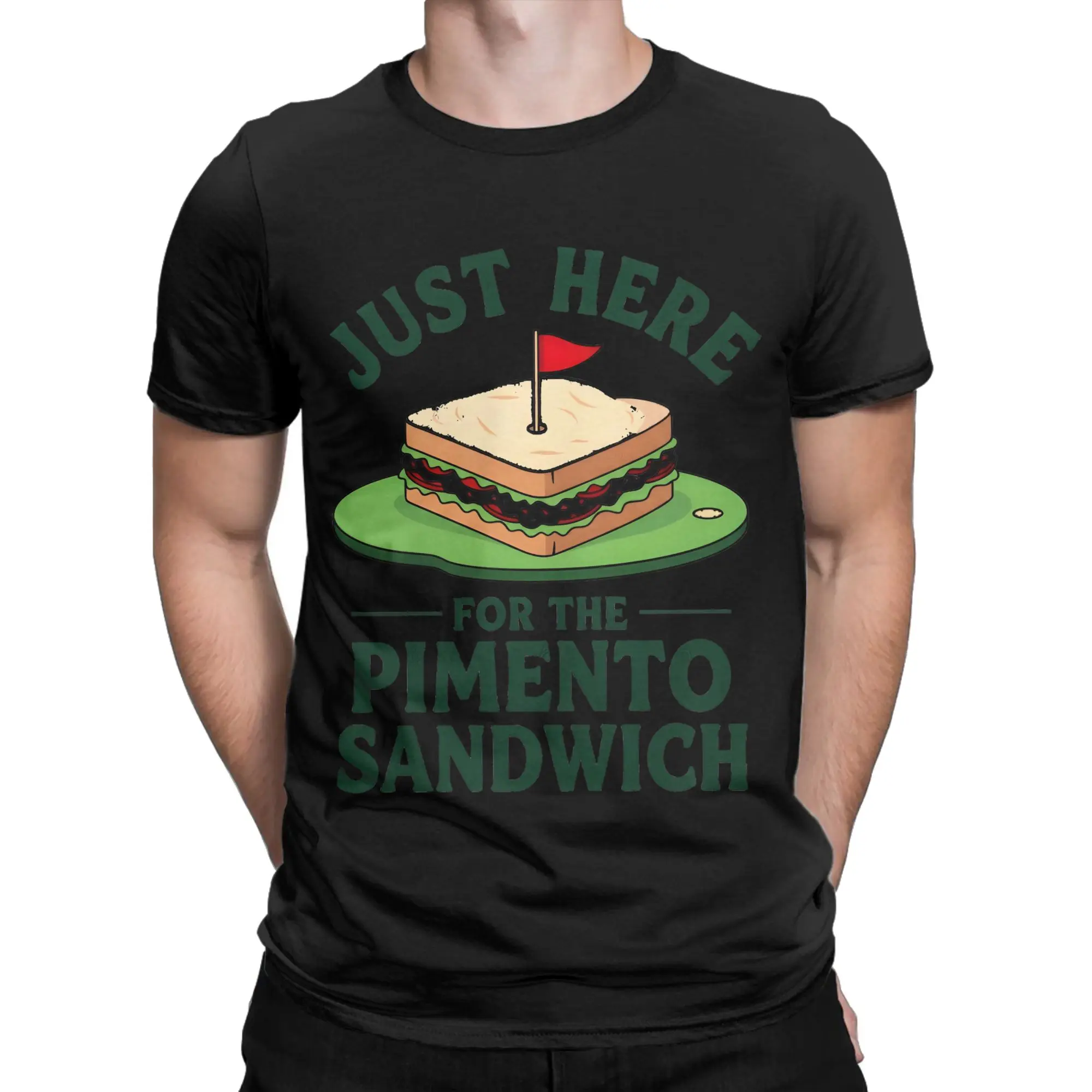 Just Here For The Pimento Cheese Sandwich Golf Humor Season T-Shirt  Hip Hop T Shirts Short-Sleeved Tshirt Summer Cotton Tees