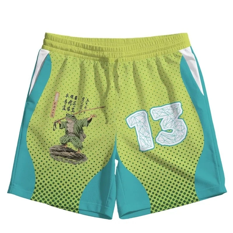 2026 Summer Hot Selling Fashion Tokyo Wild Panther Shorts Hip Hop Street 3D Printed Round Neck Sports Loose Shorts Large