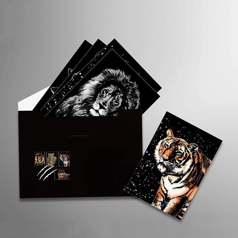 Arte de arranhões e esboços para crianças e adultos, placa de arranhões de cena noturna de arco-íris (A4), arte e artesanato