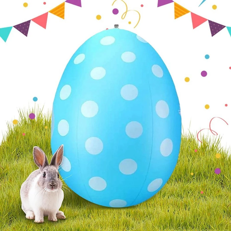 بيض عيد الفصح القابل للنفخ، بيض عيد الفصح، بيض عيد الفصح لتزيين بيض عيد الفصح في الهواء الطلق، سهل التركيب باللون الأزرق