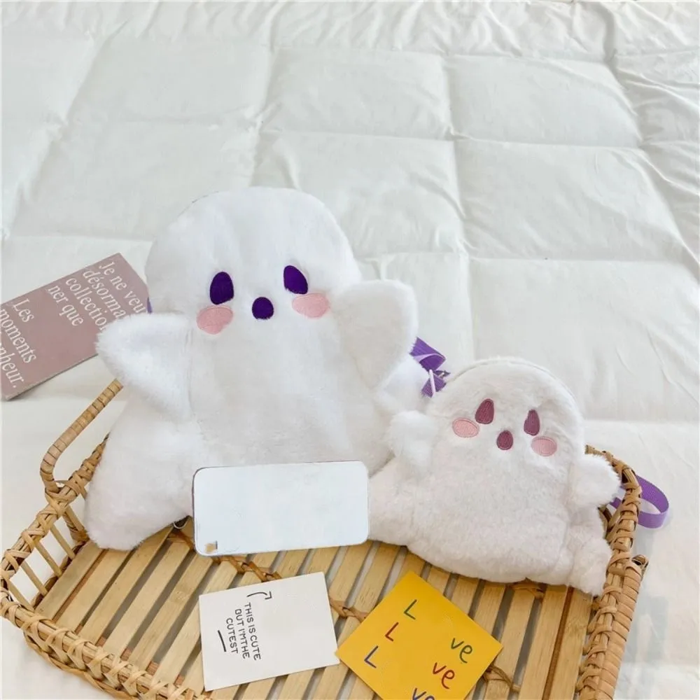 

Cartoon Ghost Plush Backpack Large Capacity School Bag Doll Stuffed Plush Bag Kids Pack Girls Shoulder Bag Crossbody Bag Women