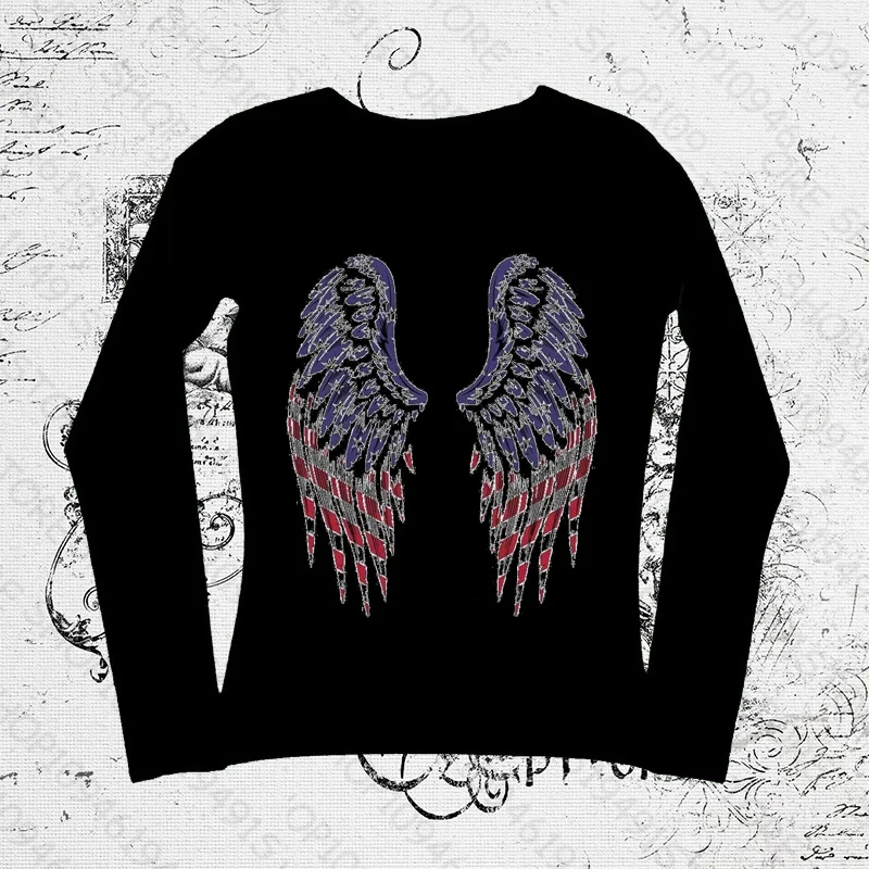 Punk menina harajuku gráfico camisetas de manga longa moda y2k sexy manga longa topos emo meninas imprimir camisetas de manga longa 2000s roupas