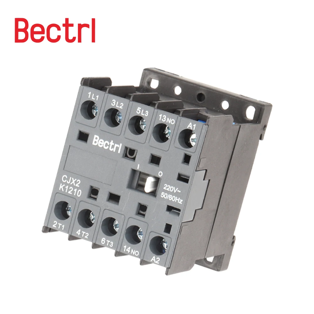 CJX2-K Mini AC Contactor Din Rail 3P 3main 1NO/3main 1NC Coil Voltage 220V 50/60Hz 6A 9A 12A