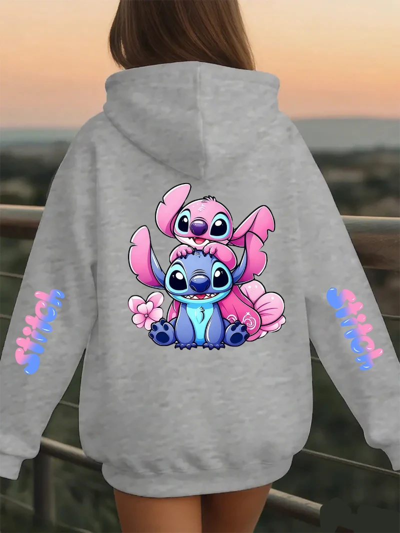 

Potdemiel Mickey and Minnie Women's Long Sleeve Letter Pattern Casual Hoodie Graduation,Back To School Outfits,Graduation Women