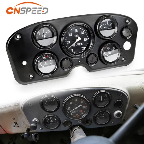 Imagen 1 del producto Medidor de presión de aceite, medidor de voltios, velocímetro, Kit 5 en 1, Panel de instrumentos completo, medidor Universal/largo, Panel de instrumentos completo