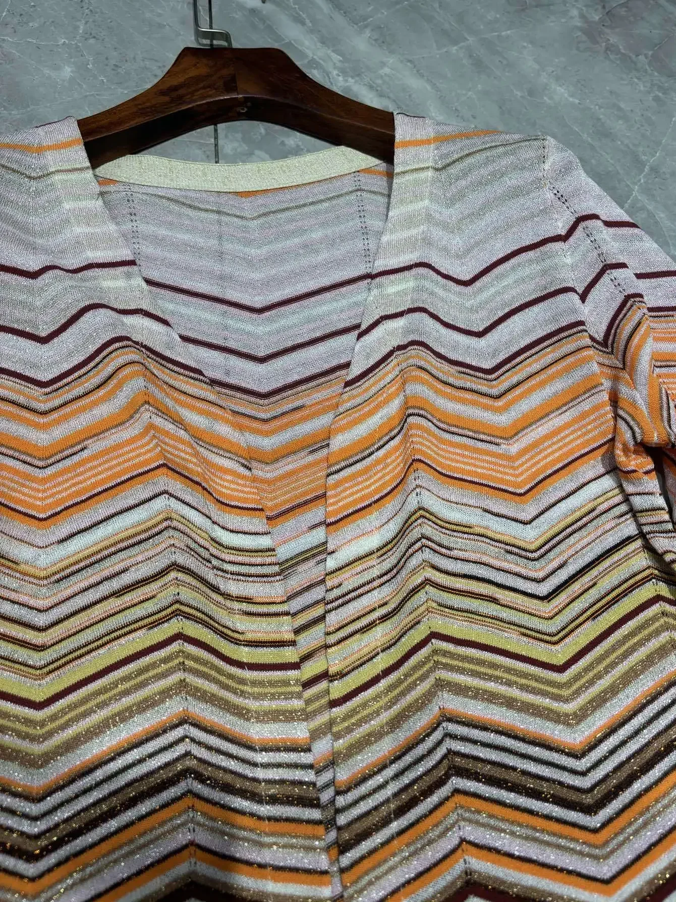 

Women's Striped Knitted Long Cardigan 2025 New V-Neck Fashion Female Sweater