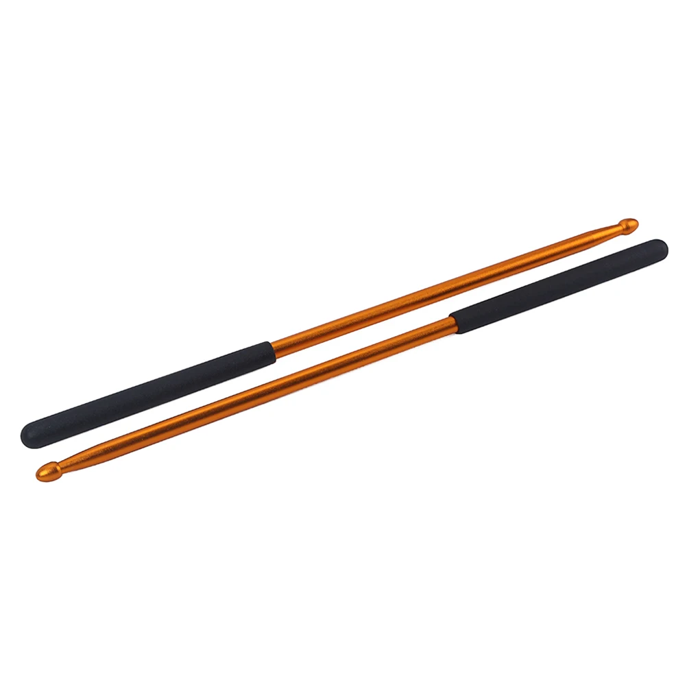 

Drumsticks Metal for Drummer Musical Instrument Anti-rust Pad Practice Golden Aluminium Alloy