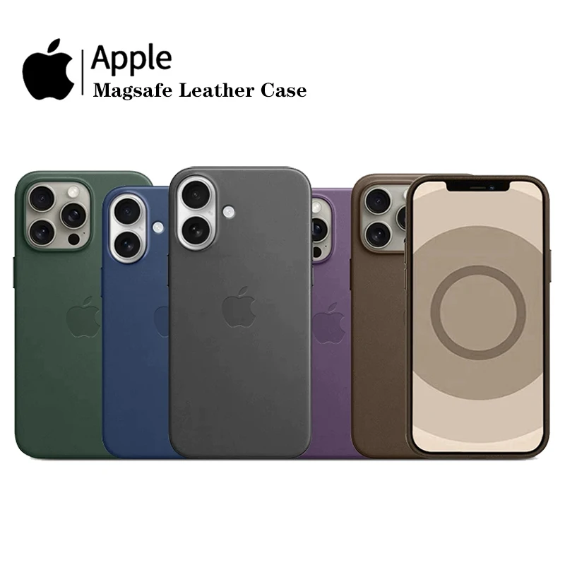 Original Apple Leather With Magsafe Case For iPhone 16 15 14 Pro Max Case Wireless Charging Magnetic For iPhone 16 15 14 Cover