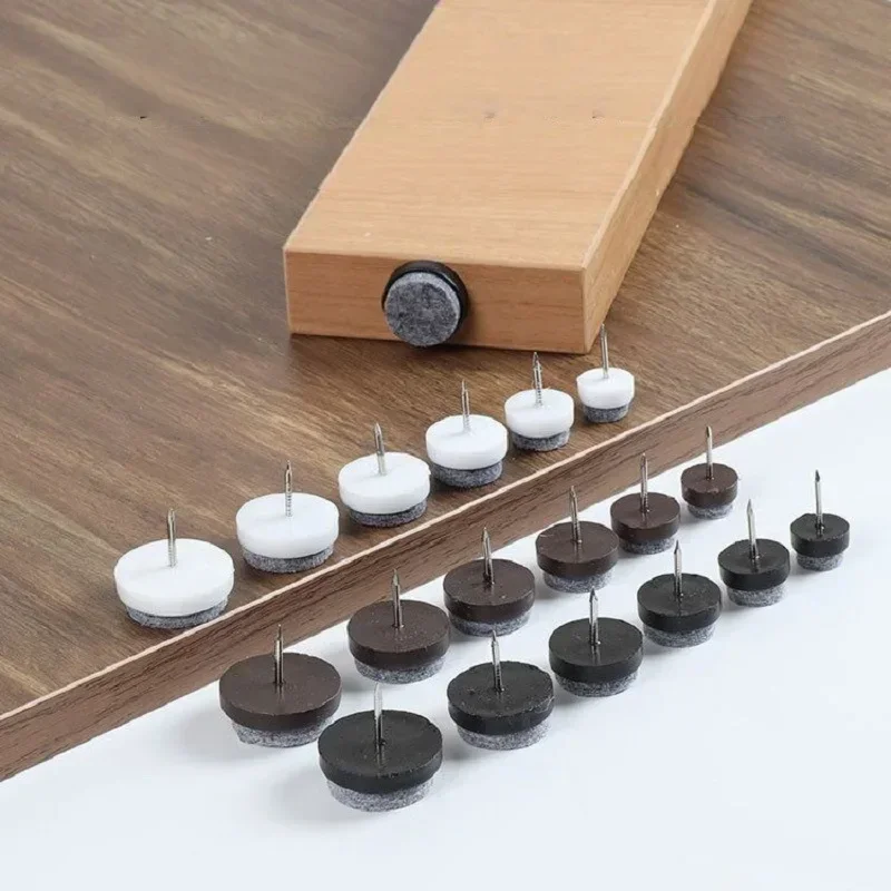 30pcs 14-28mm 플라스틱 펠트 손톱 미끄럼 방지 의자 테이블 침대 찬장 다리 패드 가구 나무 바닥 보호기 네일 하드웨어