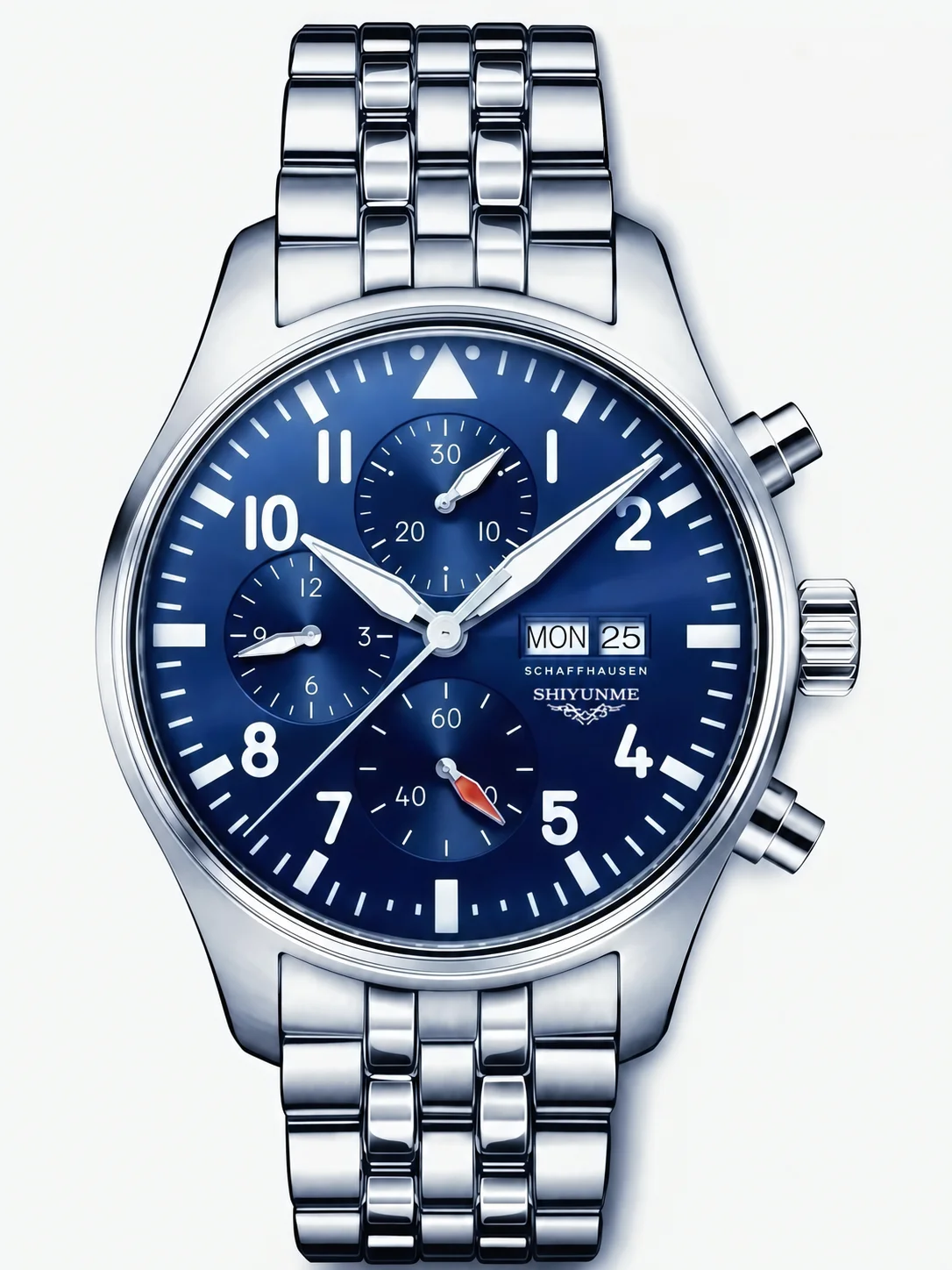 43MM Unisex Sports Watch, Full-Featured, World Time, 904L Stainless Steel