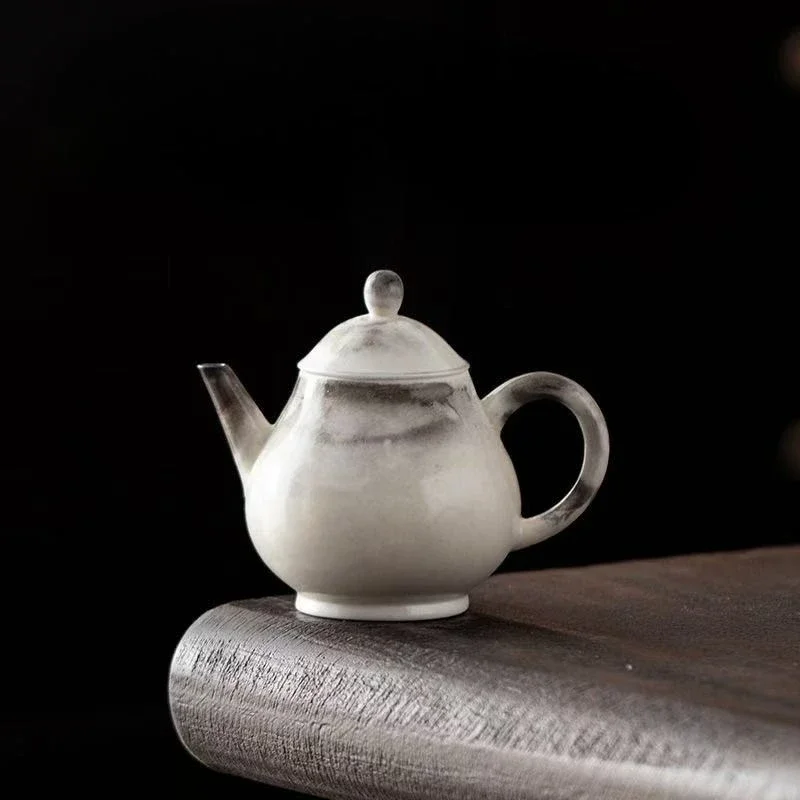 120ML Ink Shino Ruyi Pot Home Office Kung Fu TeaSet Ceramic TeaPot Ball Hole Filter Anti-scalding Positive Pot Office Decoration