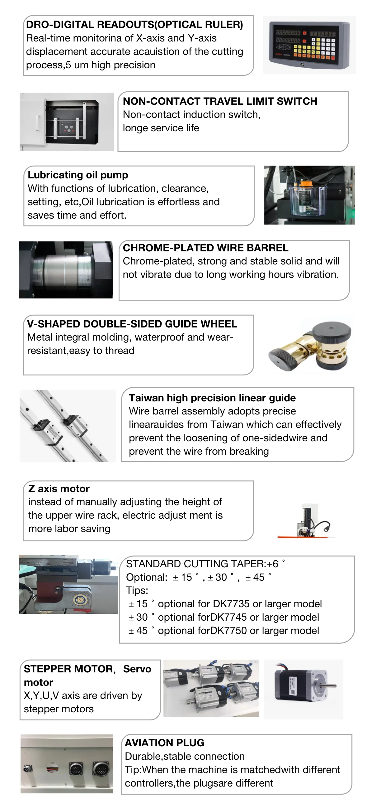 مضخة تحمل PLC آلة قطع الأسلاك EDM ذات القطع الواحد DK7745 DK7735 مع حالة جديدة باستخدام الحاسب الآلي تتميز بمحرك المكونات الأساسية