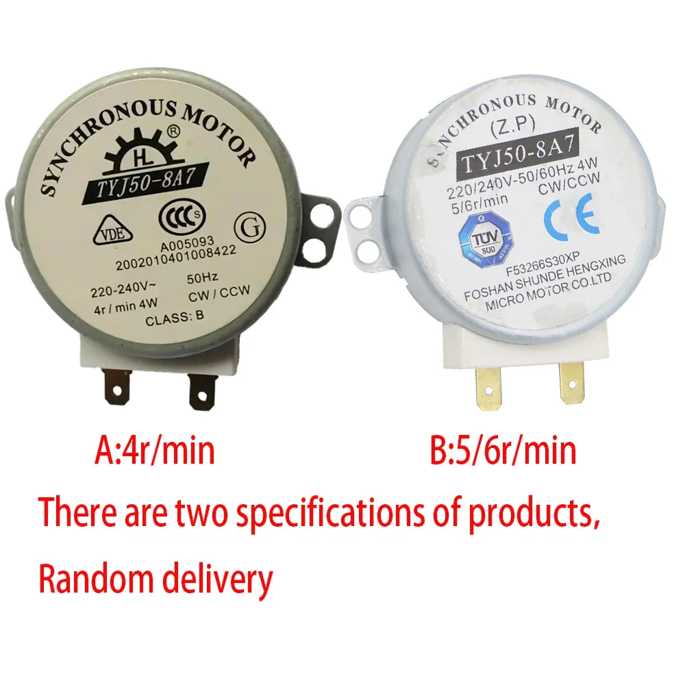 4W 6RPM AC 220-240V 48mm Dia Micro Synchronous Motor for Warm Air Blower 50/60Hz CW/CCW TYJ50-8A7 Microwave Oven Tray Motor