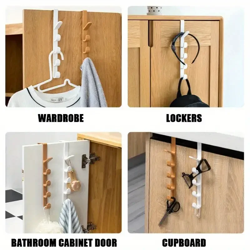 1/3pcs Bedroom Door Hanger Clothes Hanging Rack Over The Door Plastic Home Storage Organization Purse Holder For Bags Rails