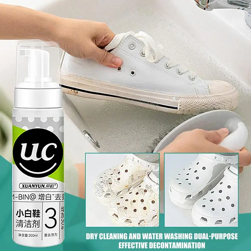 200ml Shoe Whitener Cleaning Foam Cleaner Stains Remover White Shoe Cleaner Stain Remover For White Shoes Sneaker Cleaner