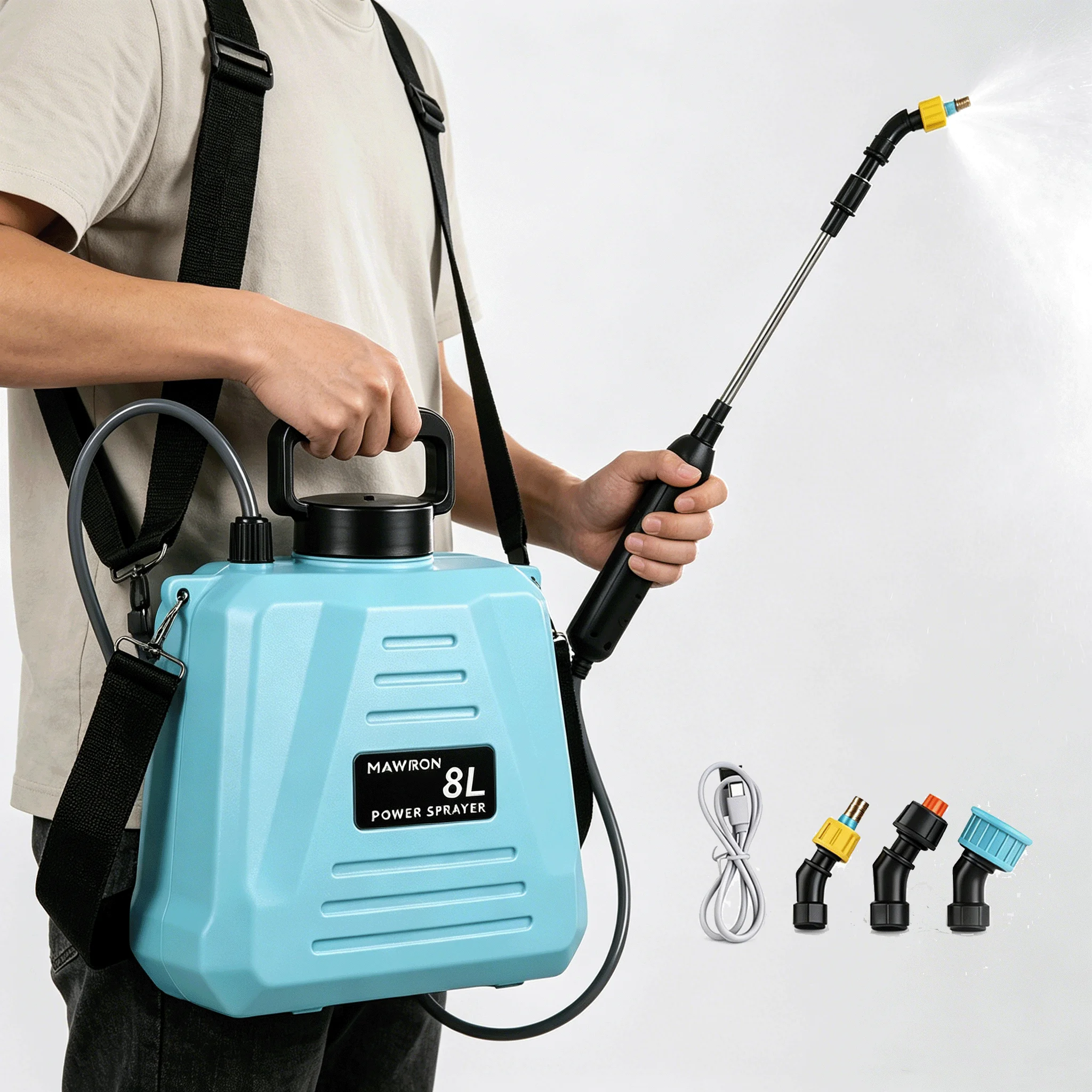 8L Automatischer Elektrischer Sprüher Garten-Pflanzensprüher Handlicher Wiederaufladbarer Sprinkler Zerstäuber Schultergurt-Gießkanne – Detail 1