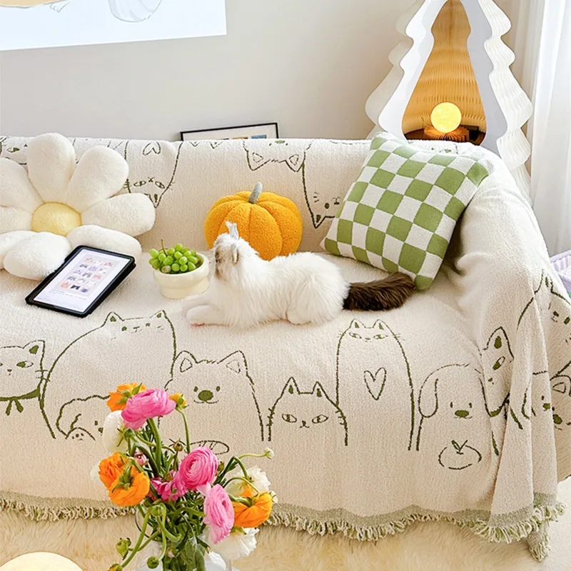 One Piece Sofa Cover Reversible Universal All Season Sofa Blanket Durable Anti Cat Scratch Home Textile Household Goods