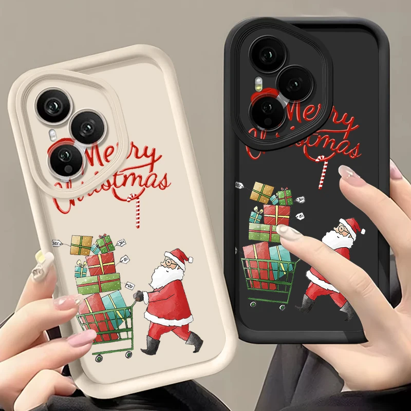 Santa Claus Gifts Pattern Phone Case For Honor 400 200 Pro Magic7 Lite X8c X9c Smart X6a X6b X6c Shockproof Soft Silicone Cover