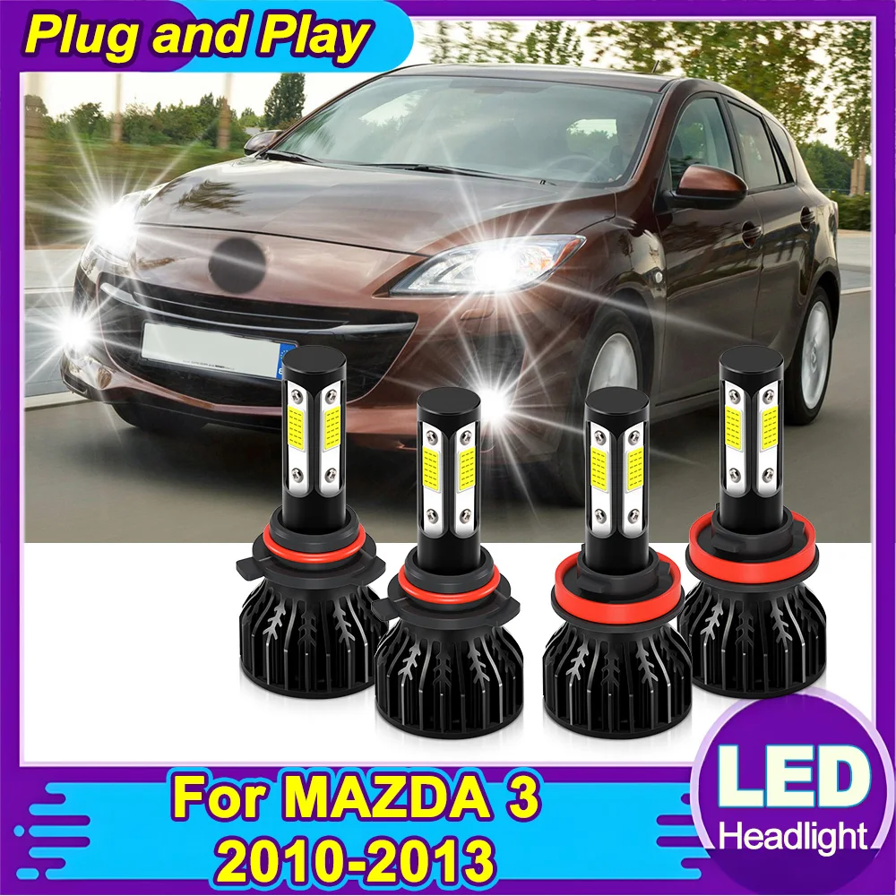 

LED Headlight 6000K White COB Chips 30000LM High Low Beam Headlamp Super Bright For MAZDA 3 2010 2011 2012 2013 Car Light