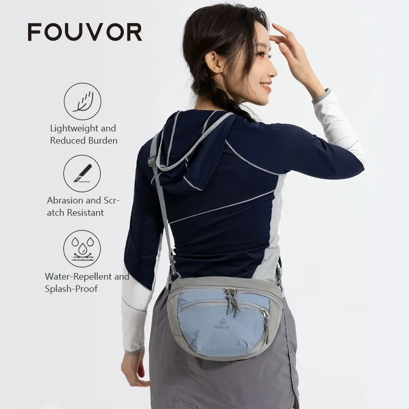 

FOUVOR Women Color Block Crossbody Bag Outdoor Ultra-Light Portable Oxford Canvas Mini Travel Bag Fashion Shoulder Bags 3068-12