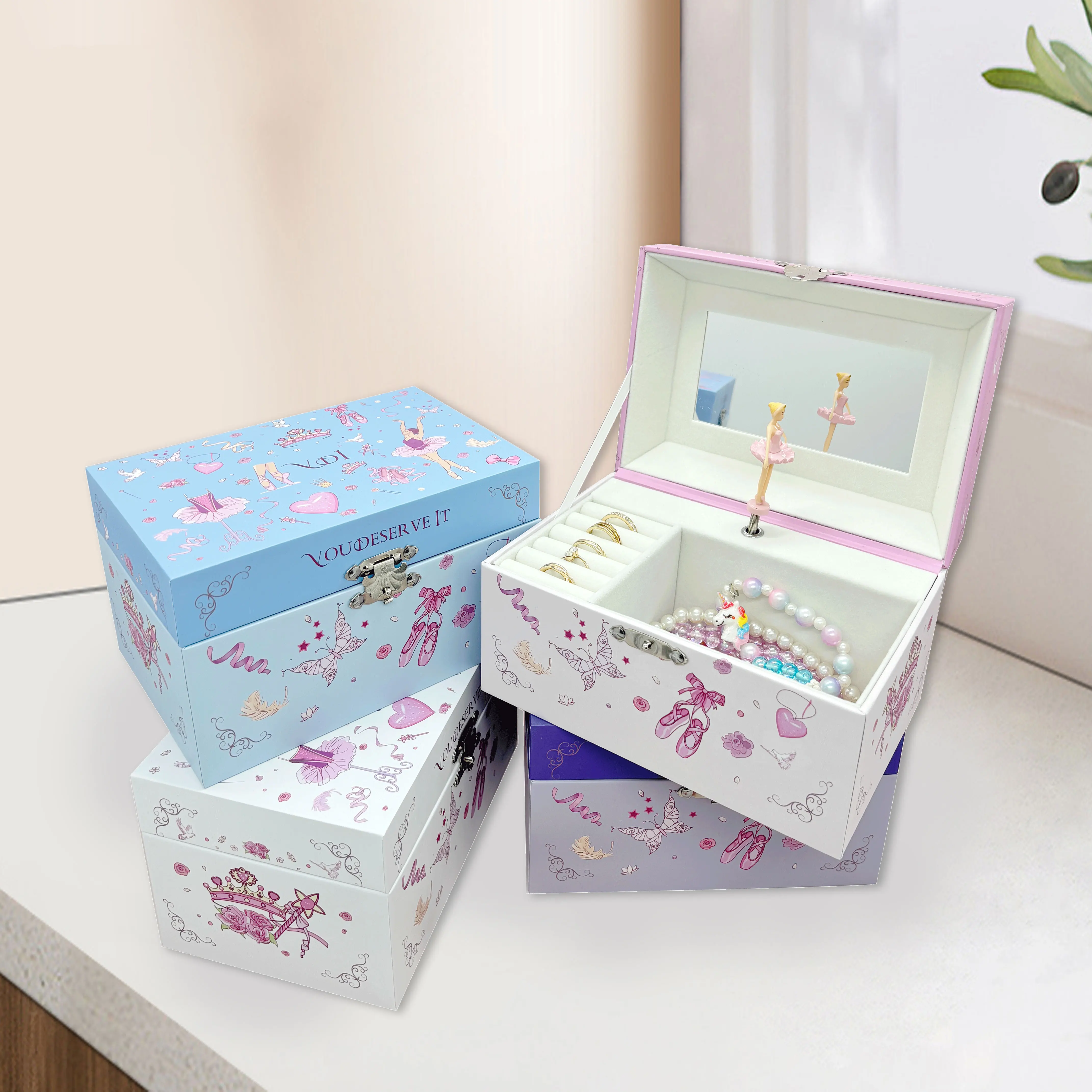 Musical Box for Girls Christmas gift Girls Bedroom Musical Jewelry Boxes with Spinning Ballerina  Perfect Birthday Gift for Kids