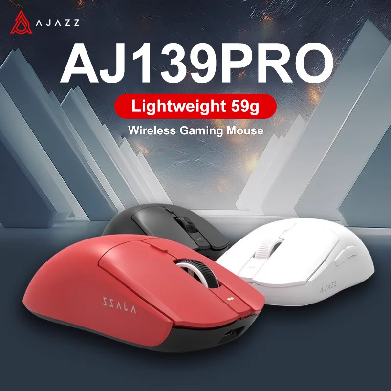 ajazz aj199 mc aj139pro i309 24ghz mouse optico sem fio com receptor usb gamer 26000dpi botoes mouse para computador portatil 01