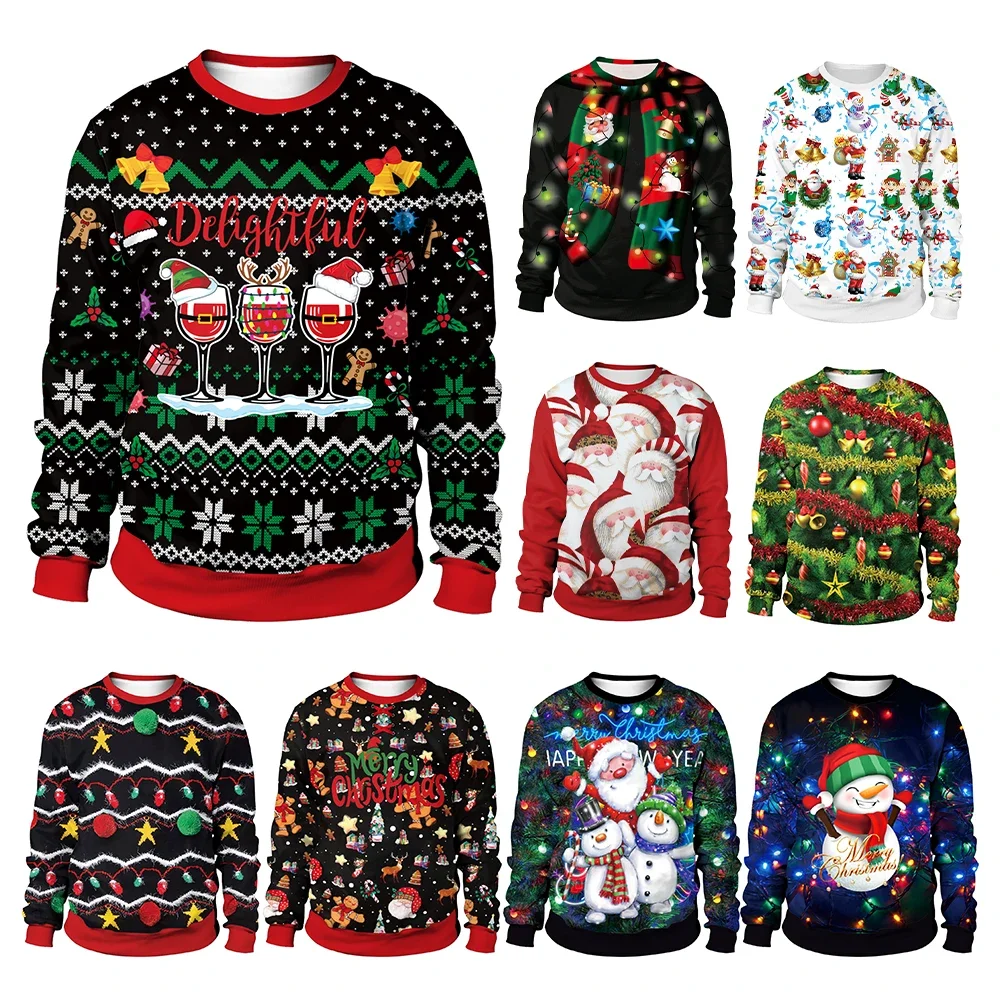 [أنت سري] بلوفرات نسائية لعيد الميلاد برقبة دائرية بلوزات غير رسمية مطبوعة على شكل رجل ثلج بأكمام طويلة للسيدات للخريف والشتاء