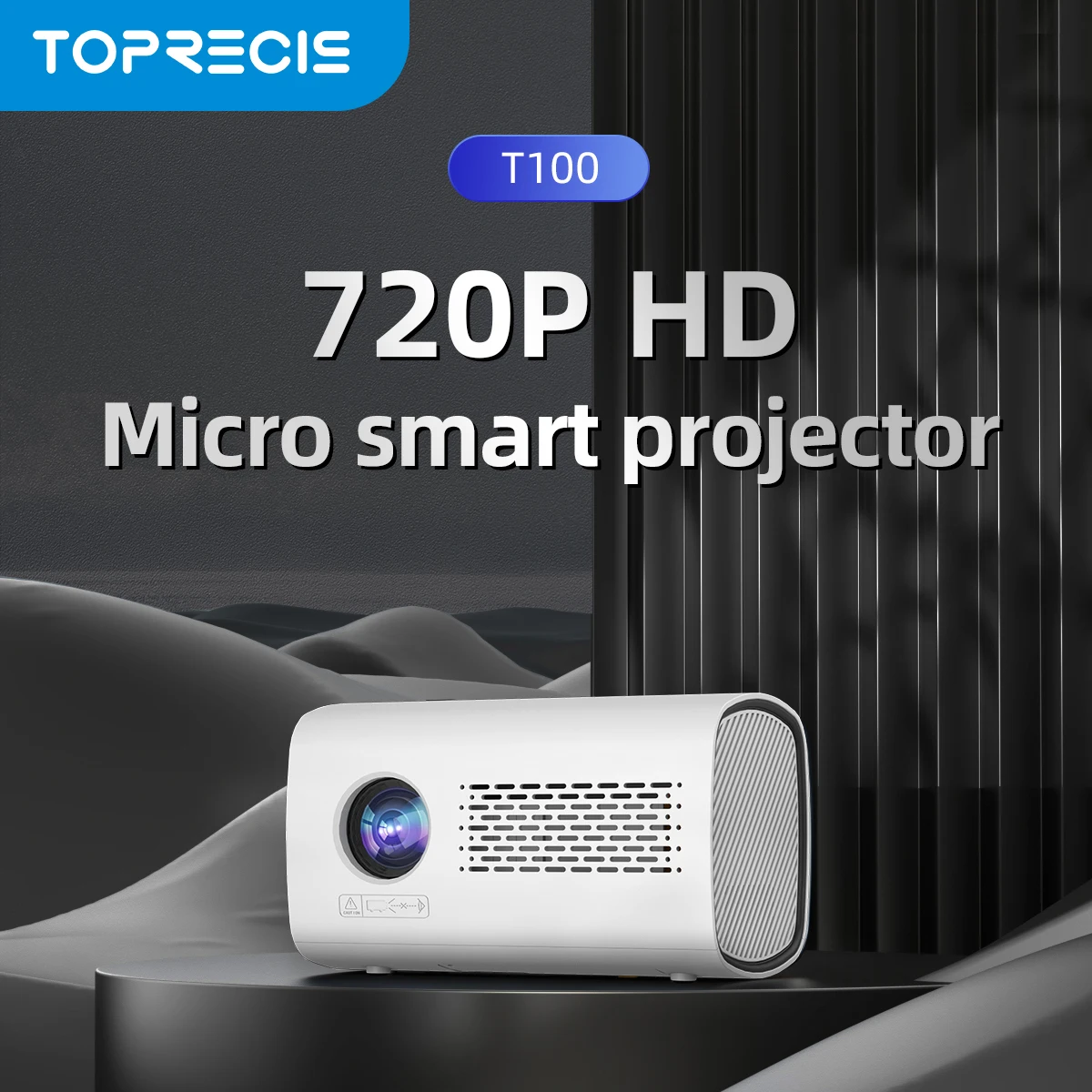 Toprecis T100 Draagbare Projector Led Smart Android 11.0 Wifi Home Theater Videoprojector Voor Full Hd 1080P 4K Cinema Smartphone