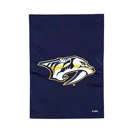 Nashville Predators Premium 2-sided Garden Flag, Applique Embroidered, 13x18 Inc uua
