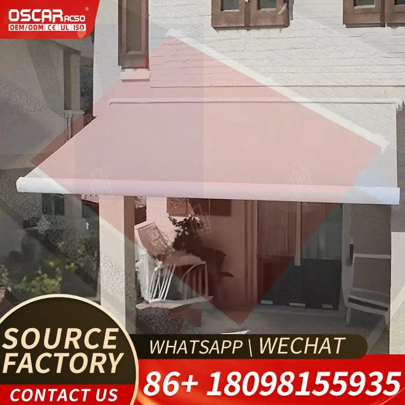 Outdoor Retractable Sunshade Wireless Remote Controlled Motorized Electric Folding Awnings for Patio Garden Balcony Sun Protecti