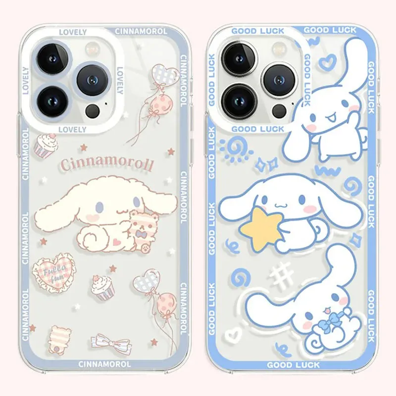 Sanrio Cartoon Cinnamon Case For Samsung Galaxy S24 S23 S22 Ultra S21 S20 FE Note 20 10 Plus A15 A25 A35 A55 Soft Silicone Etui