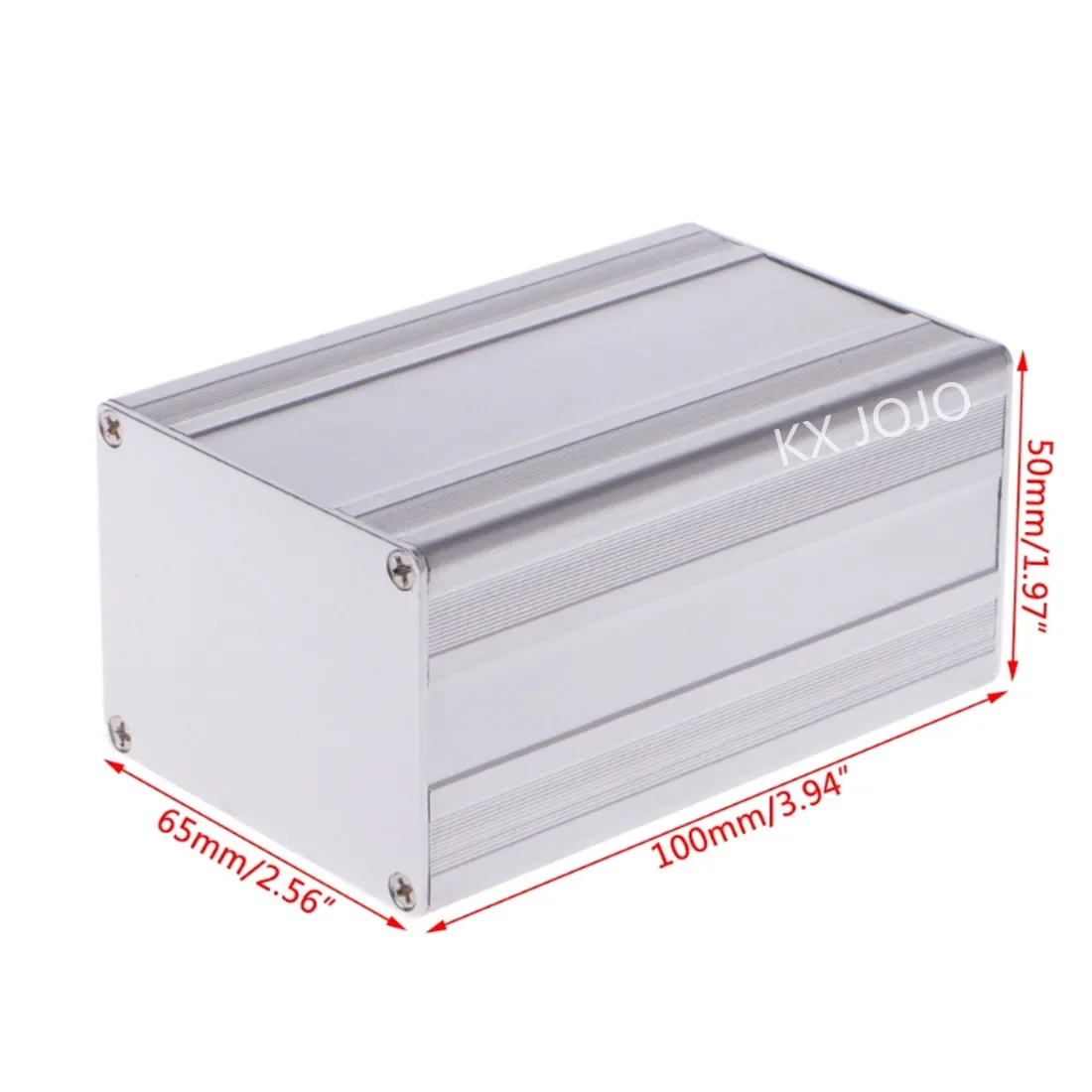 Caja de aluminio para proyecto electrónico, caja integrada de 65x50x100mm, instrumento PCB plateado, fuente de alimentación artesanal