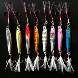 Fishing Glow Jigs 15g/6cm 7g/10g/20g/25g/30g Jigbait Lure Shore Cast Decoys Metal Cast Jig Spoon Luminous Artificial Bait Lures