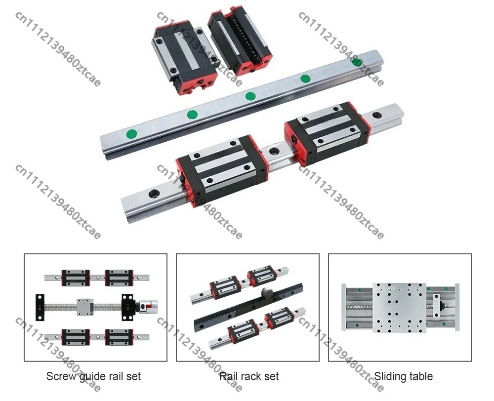 30mm Heavy Duty Linear Guide Rail With Square & Flange Slide Block For CNC Engraving Milling Router Machine