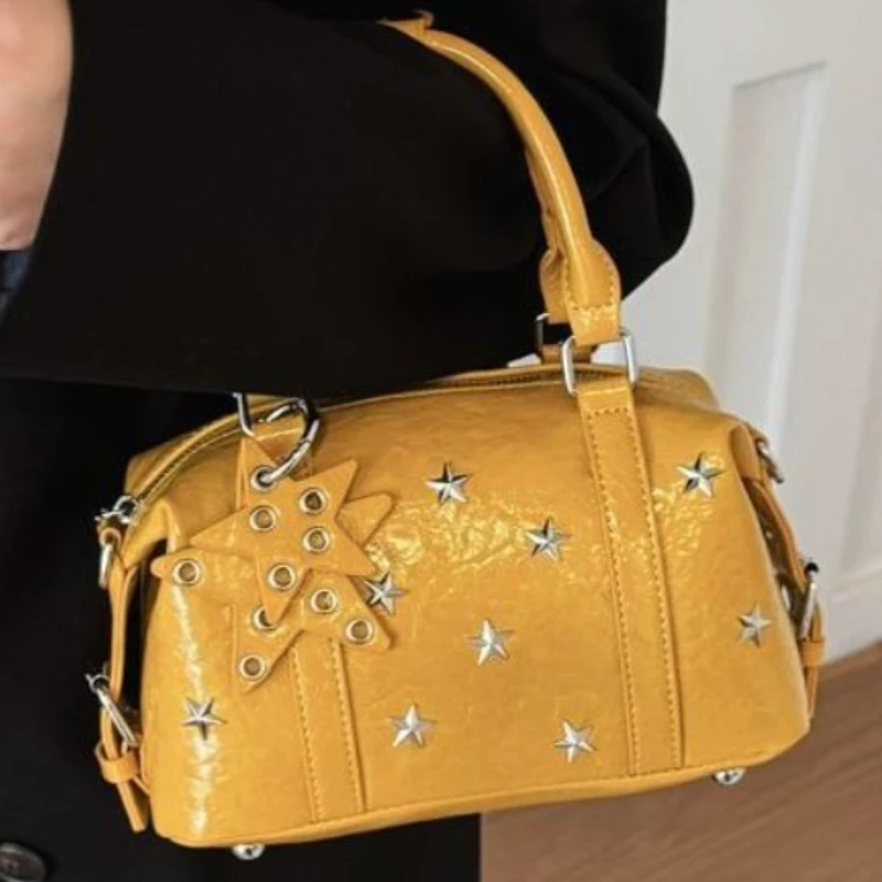 

Fashion Cute Japanese Style 3D Rivet Star PU Leather Large-capacity Storage Bag Shoulder Bags Crossbody Bag Woman Bags Purse
