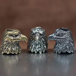 Eagle Head Sculpture Brass Knife Beads EDC Outdoor DIY Paracord Woven Bracelets Accessories Survival Flashlight Lanyard Pendants