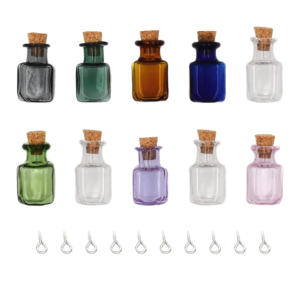 

10Pcs Glass Bottles Small Mini Jars Cork Stoppers for DIY Craft Projects Sample Containers Storage Glass Bottles