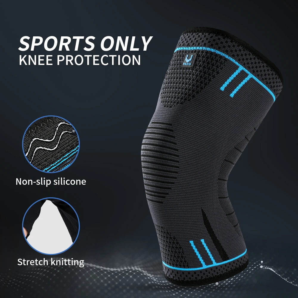 2PCS of VILICO elastic breathable compression knee support sleeves, suitable for basketball, running, cycling, and fitness activ image 3