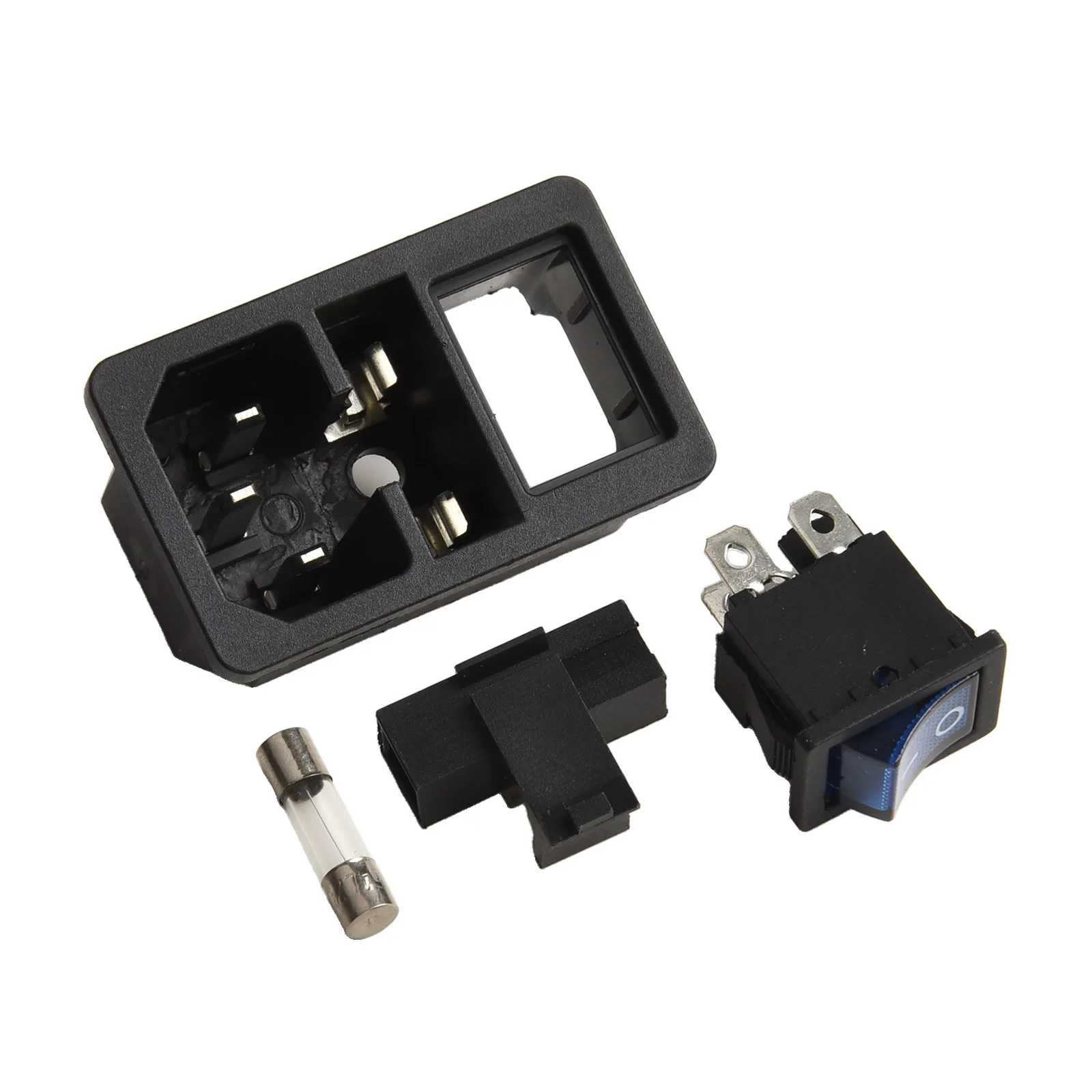 3-Pin Socket IEC320 C14 For Home Use For Power Supply Control Black Illuminated Rocker Switch For Home Appliance