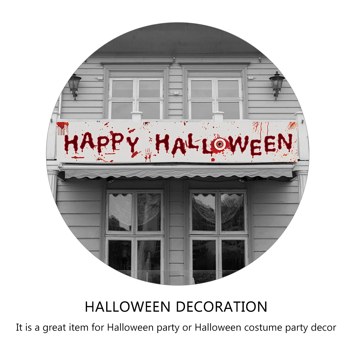 

1 pc Halloween Party Banner Hanging Decor Happy Halloween Banner For Spooky Season Garden Fence Decoration Party Diy Decorations