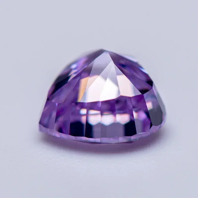 

Cubic Zirconia Fancy Purple Color Crushed Ice Cut Heart Shape Charms Beads for Diy Jewelry Making Rings Materials No Certificate
