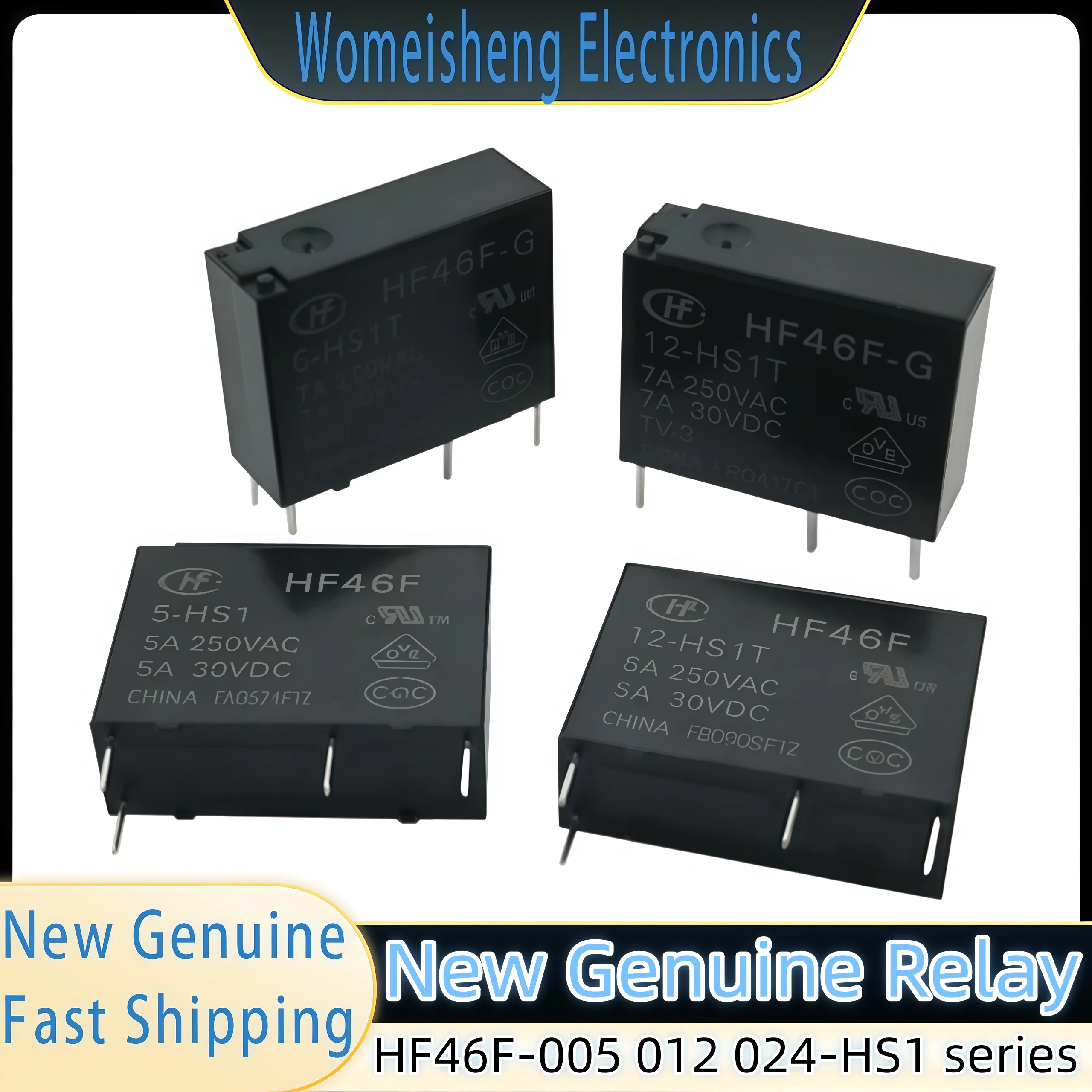 

New original relay HF46F-005 012 024-HS1 HS1T 5VDC12V HF46F-G 1PCS