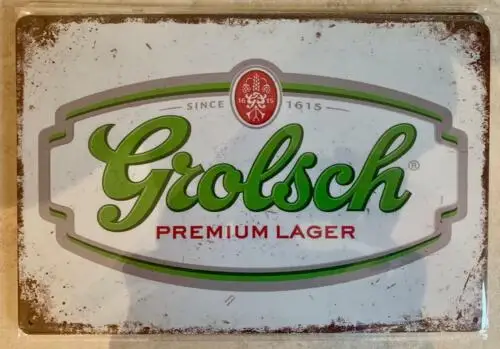 GROLSCH PREMIUM LAGER METAL PLAQUE SIGN BAR PUB MAN CAVE GARAGE 20 x 30